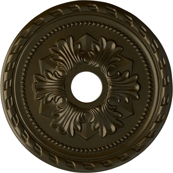Ekena Millwork Palmetto Ceiling Medallion (Fits Canopies up to 5"), 20 7/8"OD x 3 5/8"ID x 1 5/8"P, Green Gold CM20PMGGS - main